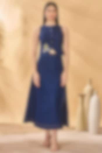 Midnight Blue Denim A-Line Skirt by Masaba at Pernia's Pop Up Shop