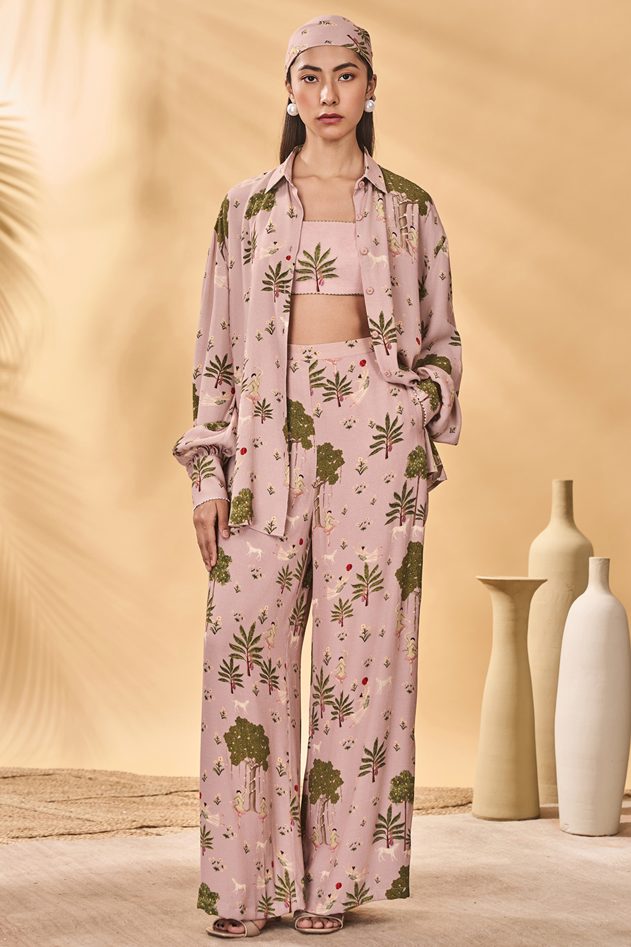 Pink Moroccan Crepe Printed Co-Ord Set by Masaba at Pernia's Pop Up Shop