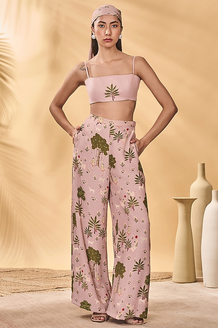 Pink Moroccan Crepe Printed Co-Ord Set by Masaba at Pernia's Pop Up Shop