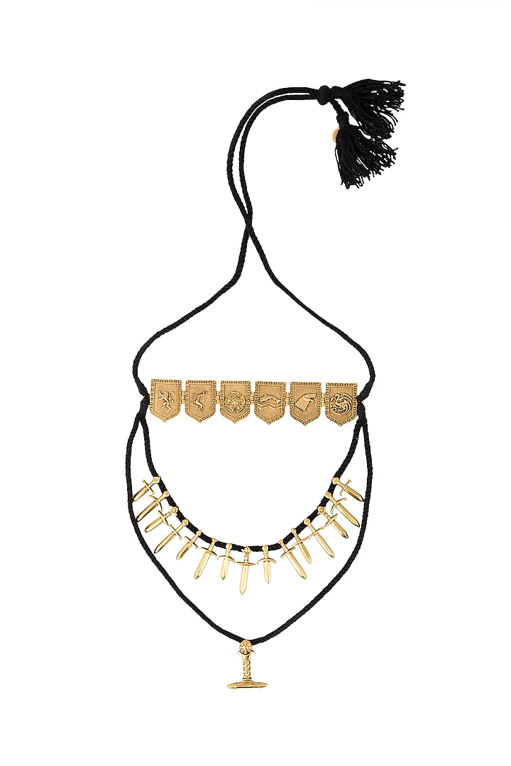 Gold Finish Tales Of Seven Kingdoms Layered Necklace by Masaba