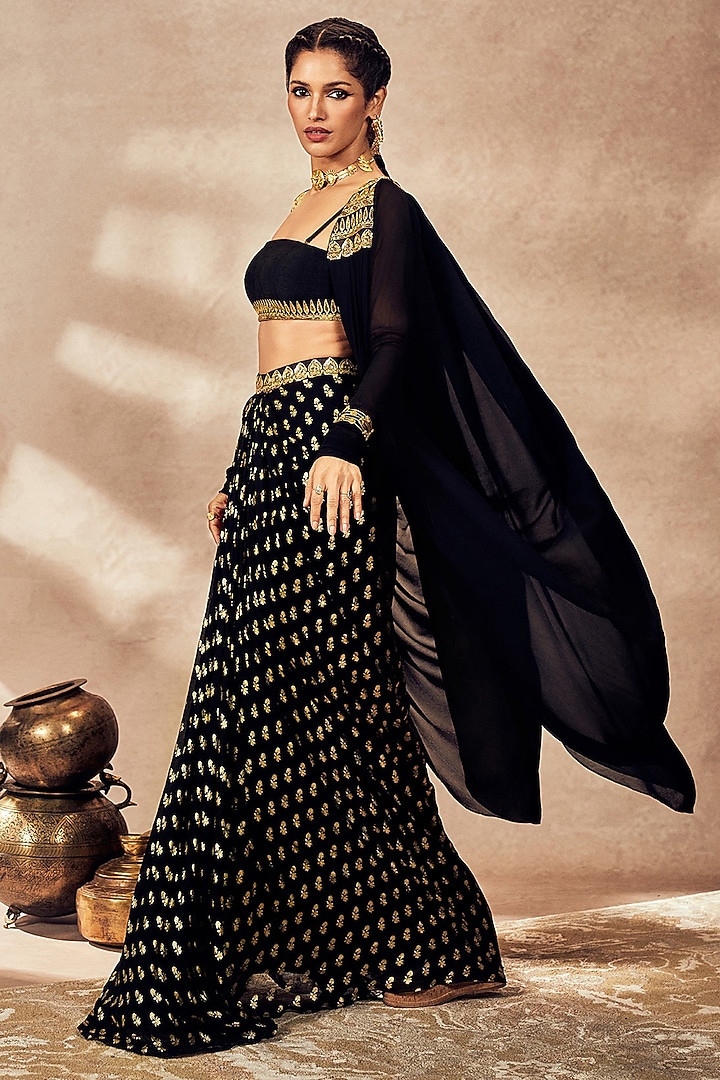 Teal Mr Beaks Drape Skirt Set - Masaba main image 1