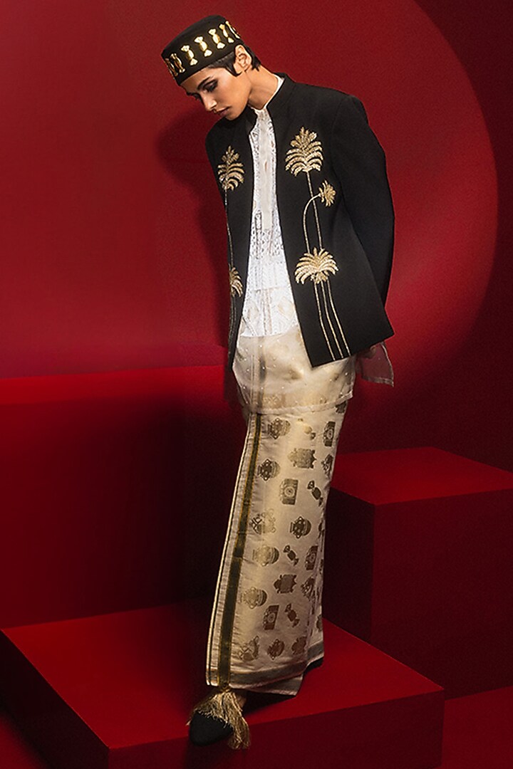 Ivory Pure Organza Hand Embroidered Kurta by Masaba at Pernia's Pop Up Shop