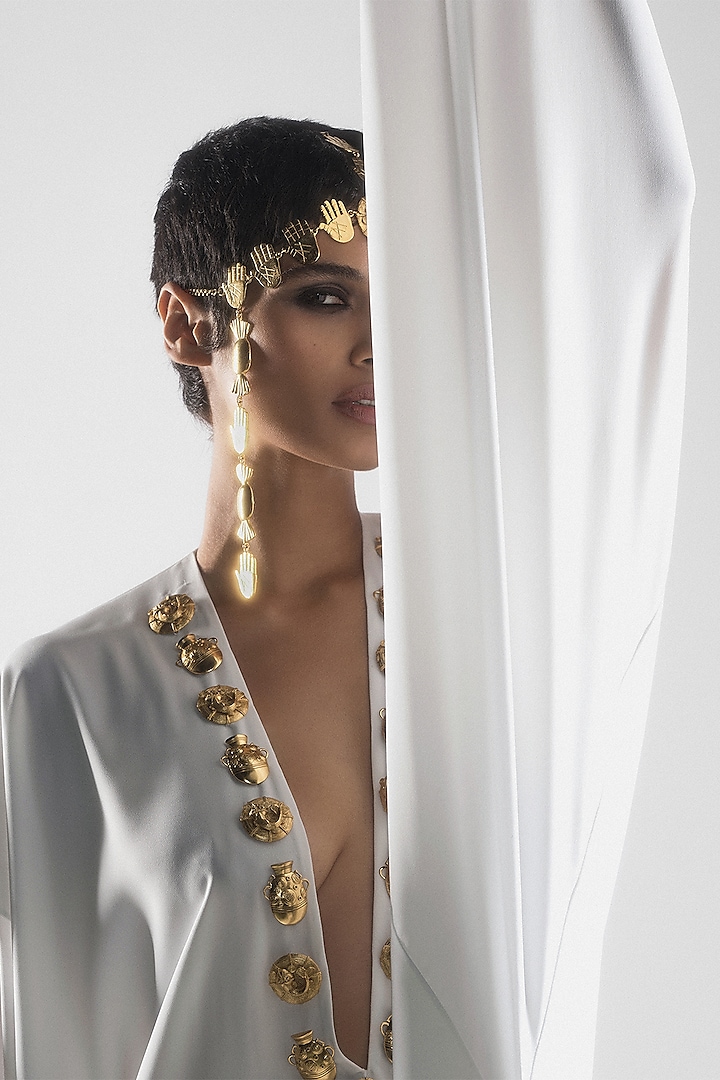 White Georgette Kaftan by Masaba at Pernia's Pop Up Shop