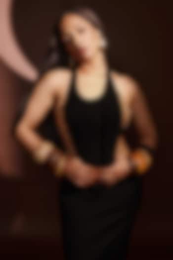 Black Heavy Crepe Party Wear Dress by Masaba at Pernia's Pop Up Shop