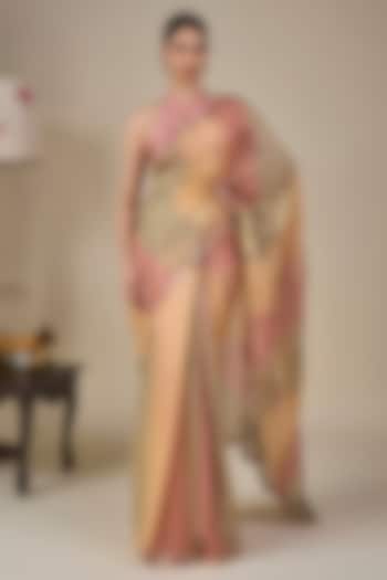 Multi-Colored Tissue Silk Foil Printed Wedding Saree Set by Masaba at Pernia's Pop Up Shop