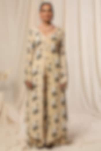 Ivory Printed & Embroidered Tunic Set by Masaba