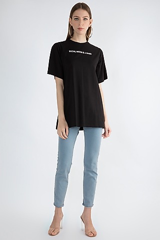 Black Caption Printed T-Shirt by Masaba
