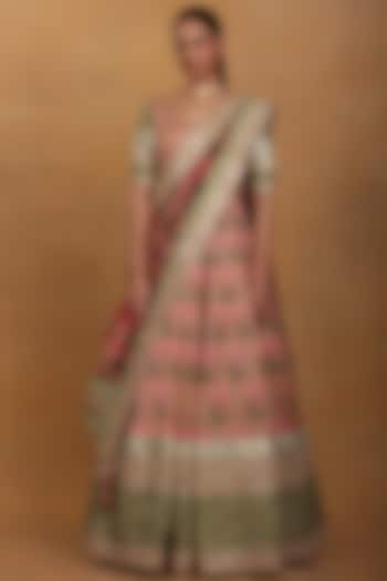 Dusty Pink Embroidered & Printed Lehenga Set by Masaba