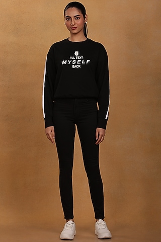 Black Knit Sweatshirt by Masaba