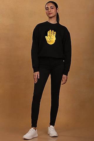 Black Printed Sweatshirt  by Masaba