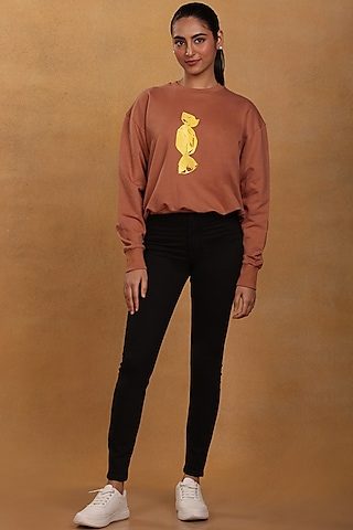 Nude Brown Printed Sweatshirt  by Masaba