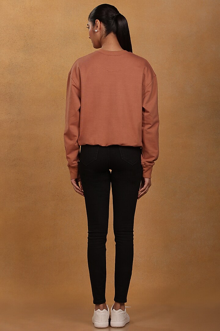 Nude Brown Printed Sweatshirt  by Masaba at Pernia's Pop Up Shop