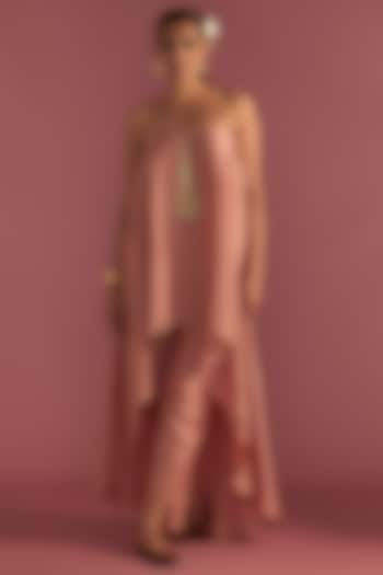 Salmon Raw Silk Co-Ord Set by Masaba at Pernia's Pop Up Shop