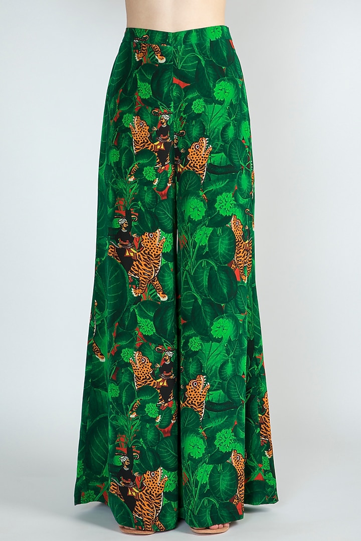 Emerald Green Jungle Printed Tunic With Pants by Masaba at Pernia's Pop Up Shop