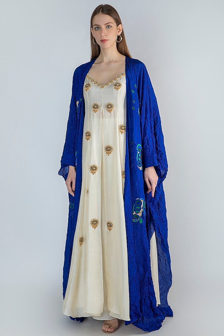 Ivory Embroidered Tunic With Cape & Pants by Masaba
