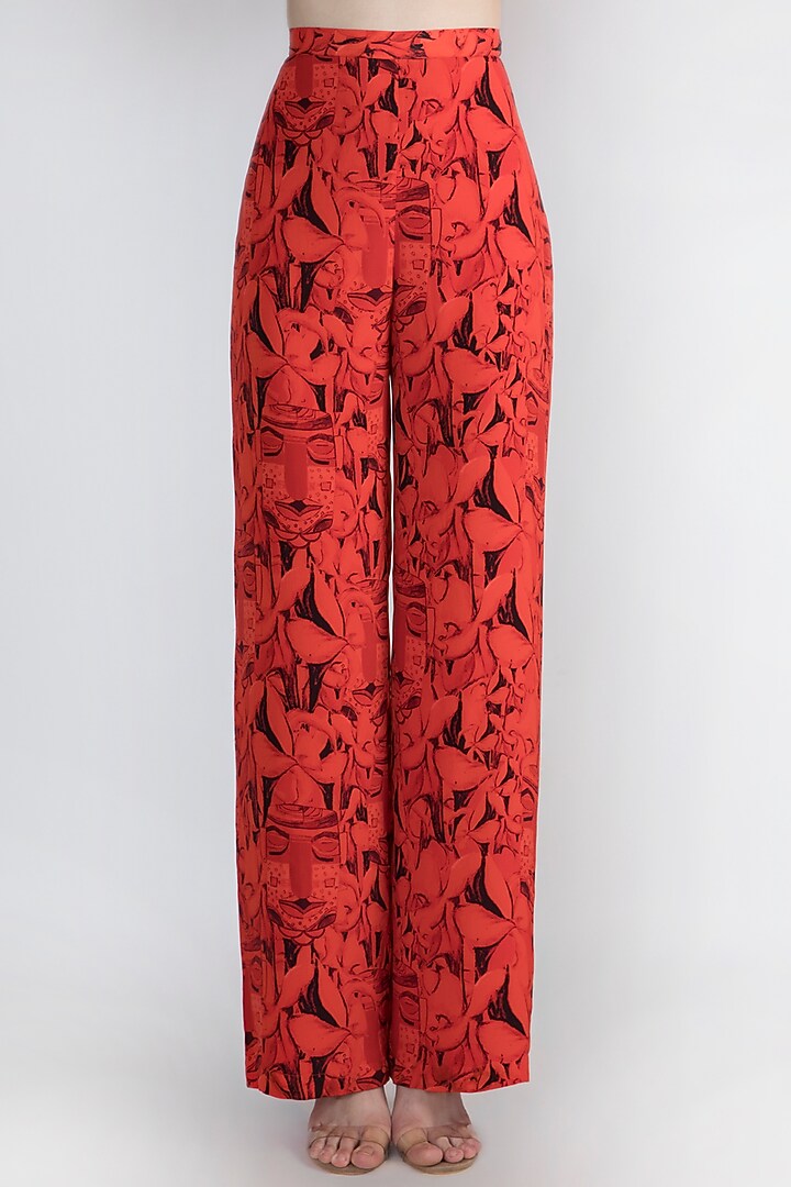 Red Printed Top With Pants by Masaba at Pernia's Pop Up Shop