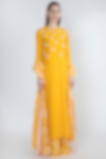 Yellow Embroidered Kurta Set by Masaba