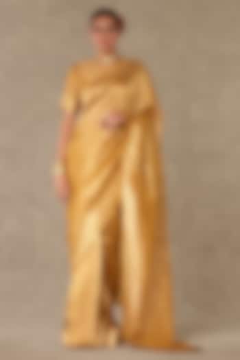 Golden Yellow Sunheri Tissue Zari Wedding Saree Set by Masaba at Pernia's Pop Up Shop