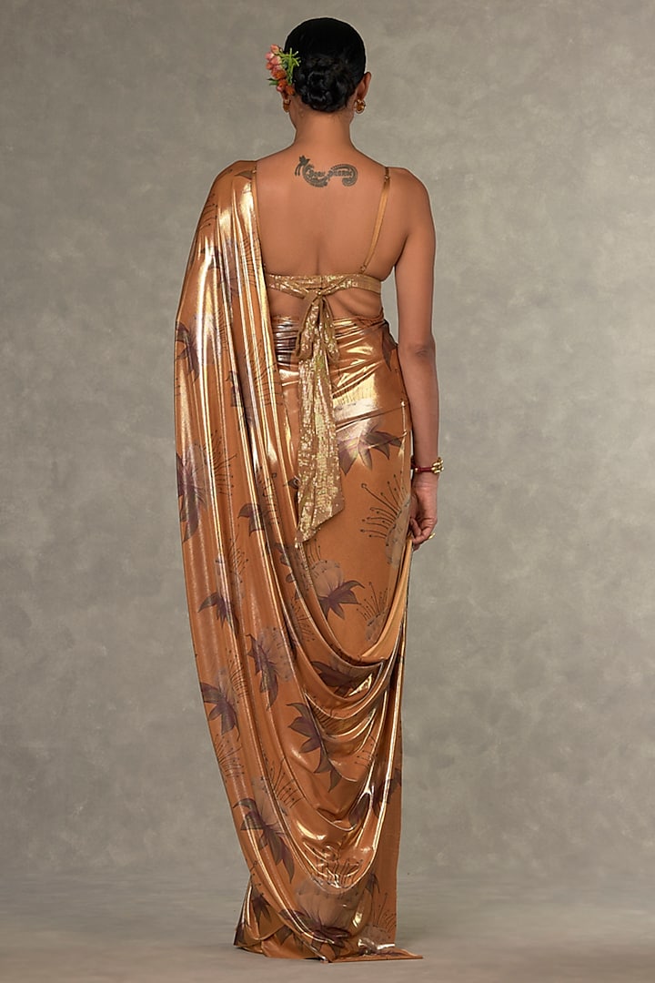 Ochre Masakali Digital Printed Wedding Saree Set by Masaba at Pernia's Pop Up Shop