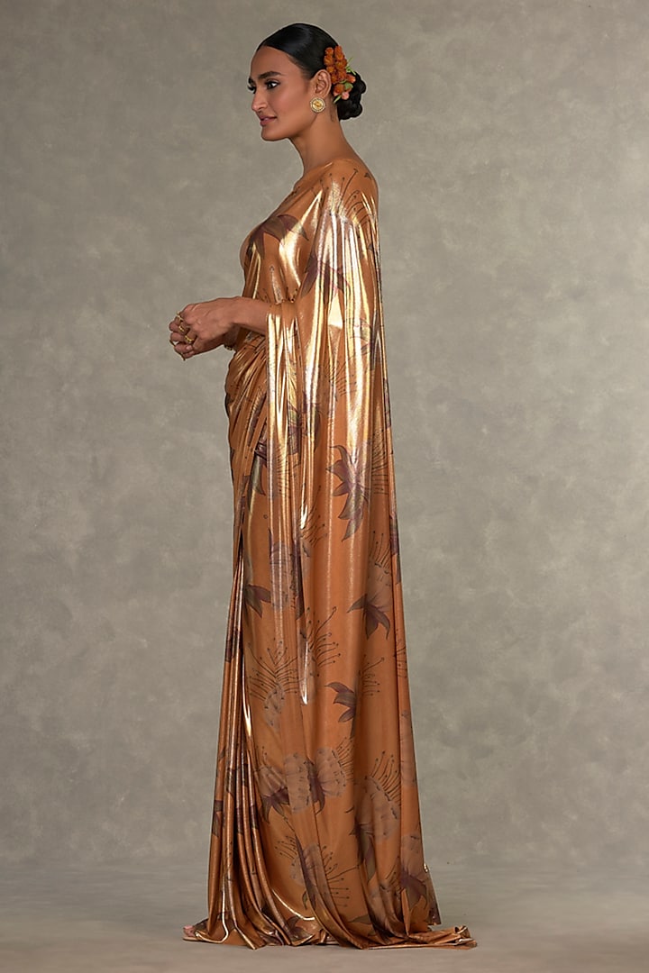 Ochre Masakali Digital Printed Wedding Saree Set by Masaba at Pernia's Pop Up Shop