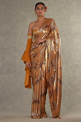 Ochre Masakali Digital Printed Saree Set by Masaba