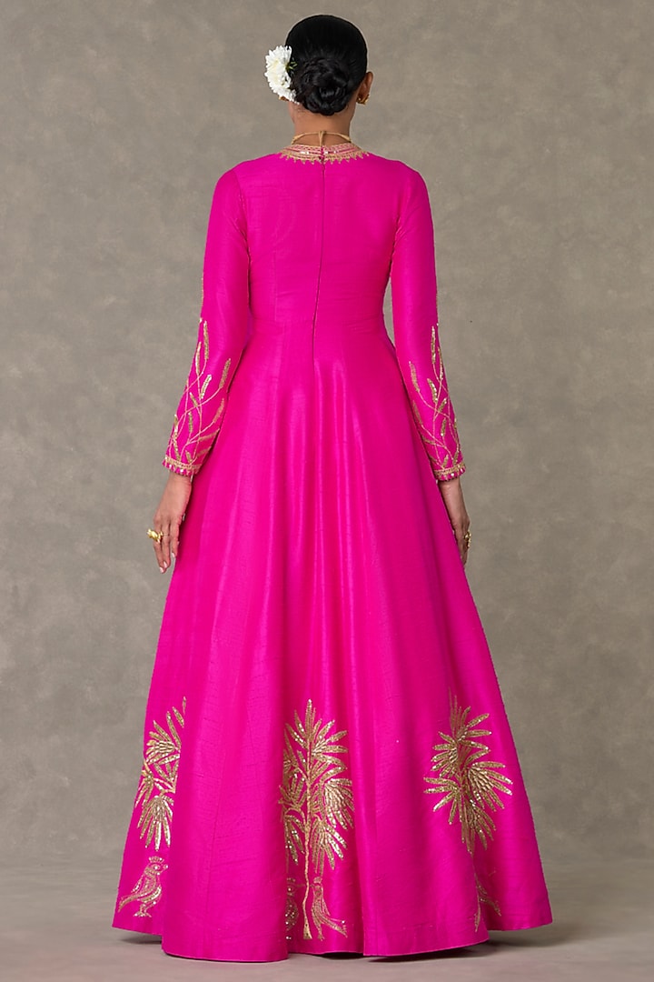 Pink Raw Silk Sitara Embellished Wedding Gown by Masaba at Pernia's Pop Up Shop
