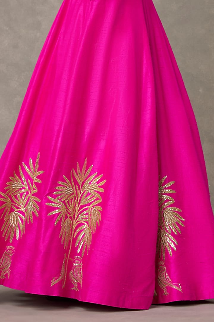 Pink Raw Silk Sitara Embellished Wedding Gown by Masaba at Pernia's Pop Up Shop