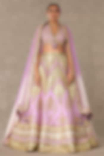 Lilac Raw Silk Motif & Sitara Embroidered Bridal Lehenga Set by Masaba at Pernia's Pop Up Shop