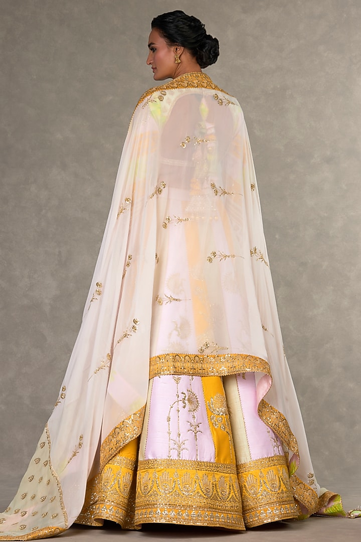 Multi-Colored Raw Silk Motifs & Sitara Embellished Bridal Lehenga Set by Masaba at Pernia's Pop Up Shop