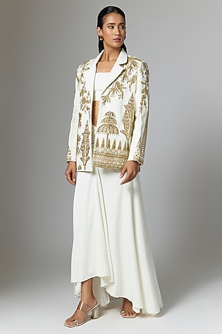 Ivory Crepe Blazer Set by Masaba