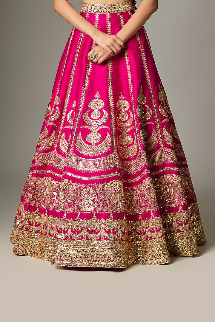Pink Raw Silk & Organza Bridal Lehenga Set by Masaba at Pernia's Pop Up Shop