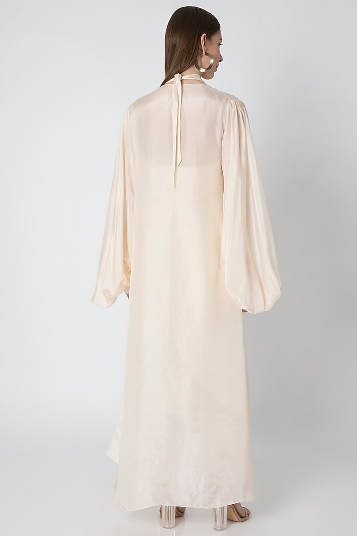 Ivory Embroidered Top With Cape & Dhoti Pants by Masaba at Pernia's Pop Up Shop