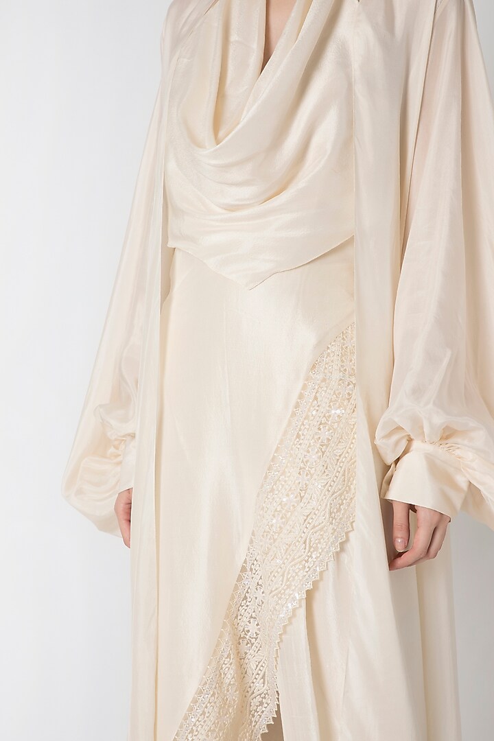 Ivory Embroidered Top With Cape & Dhoti Pants by Masaba at Pernia's Pop Up Shop
