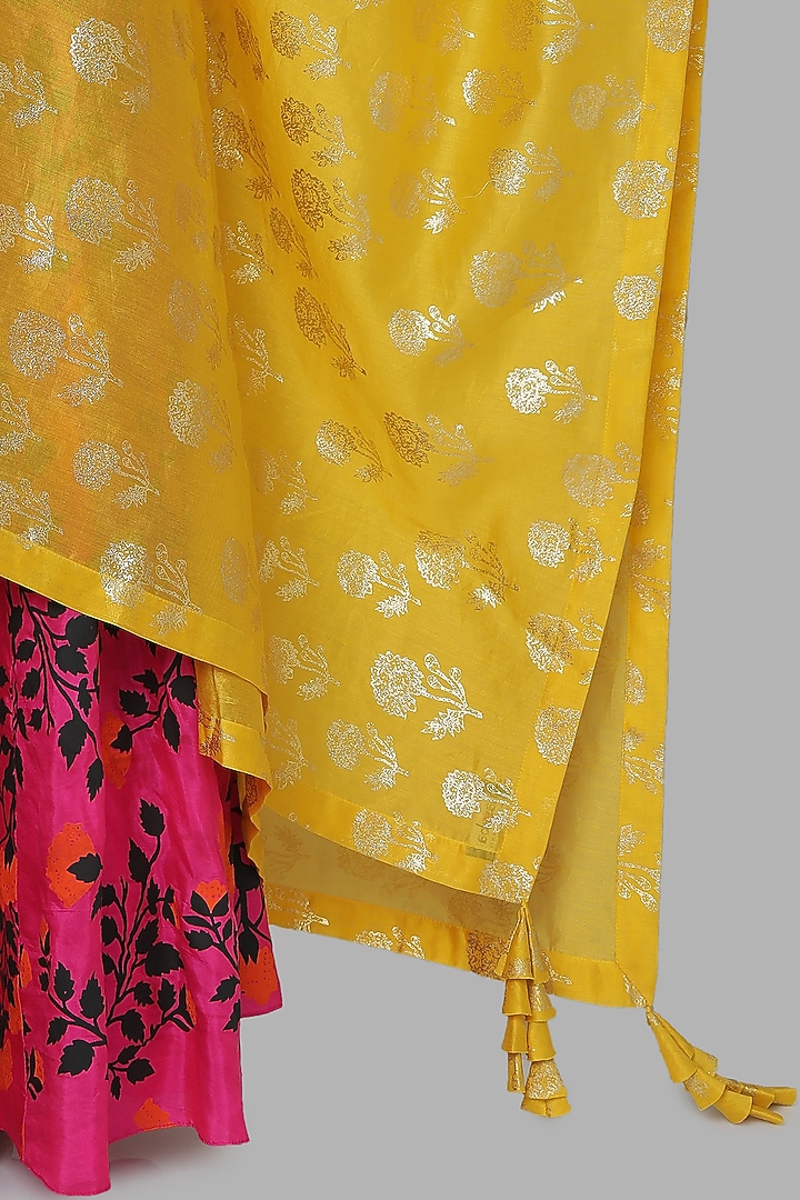 Hot Pink & Yellow Printed Lehenga Set by Masaba at Pernia's Pop Up Shop