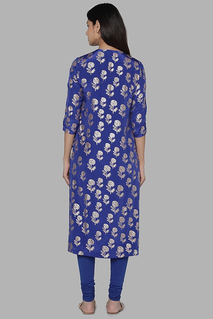 Blue Foil Printed Tunic by Masaba at Pernia's Pop Up Shop