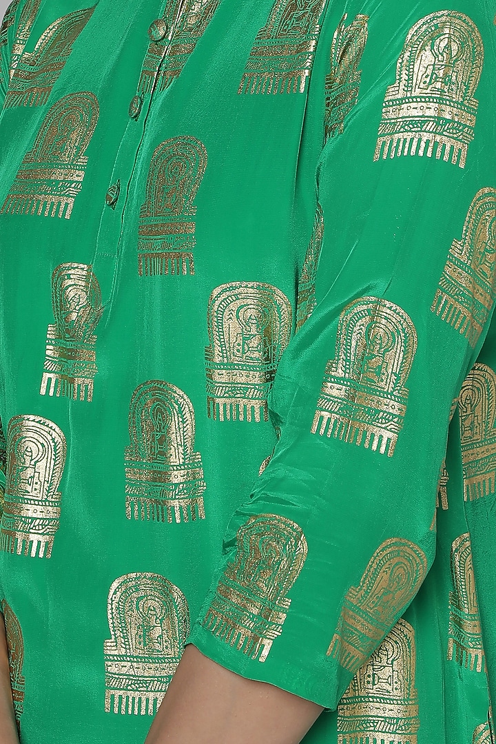 Green Foil Printed Tunic by Masaba at Pernia's Pop Up Shop