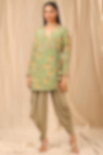 Sage Green Printed Kurta Set by Masaba at Pernia's Pop Up Shop