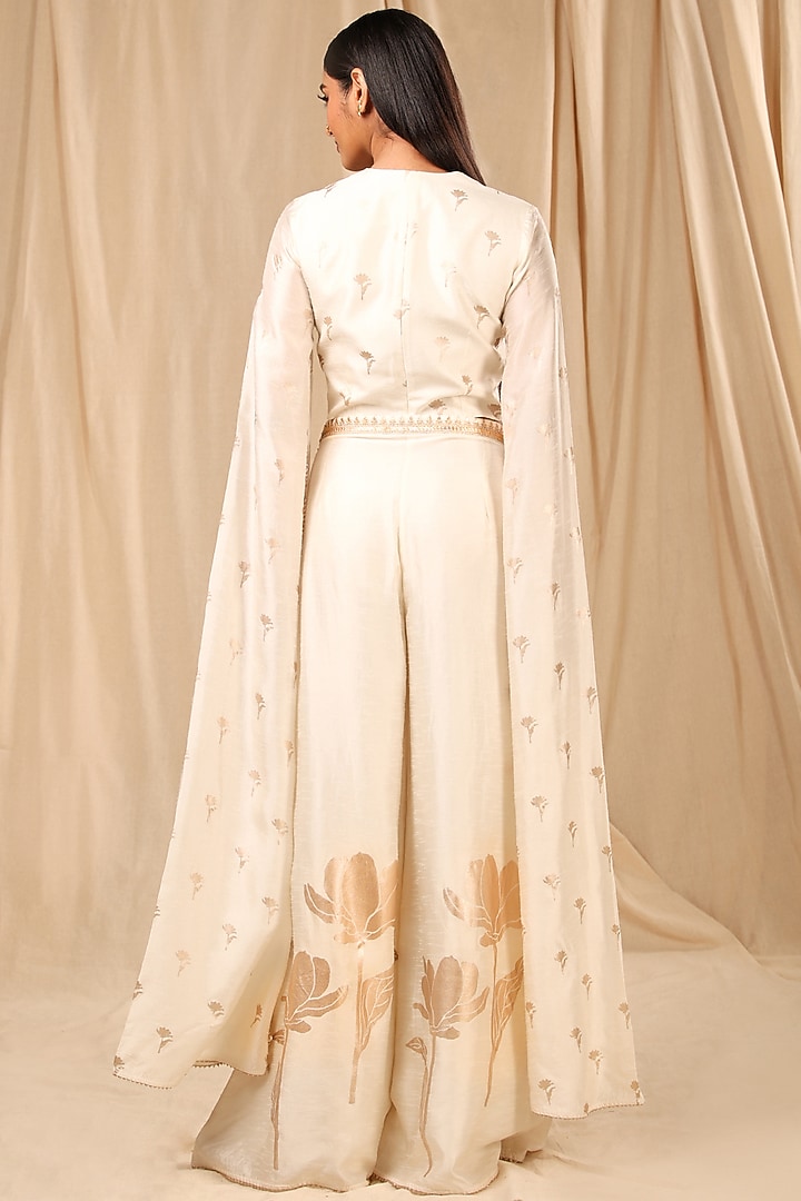 Ivory Printed Palazzo Pant Set by Masaba at Pernia's Pop Up Shop