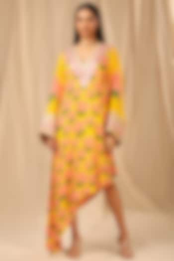 Sunshine Yellow Printed Kaftan by Masaba at Pernia's Pop Up Shop