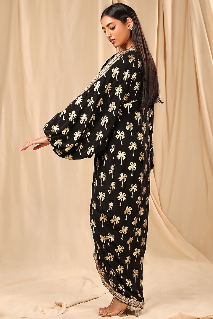 Black Printed Kaftan by Masaba at Pernia's Pop Up Shop