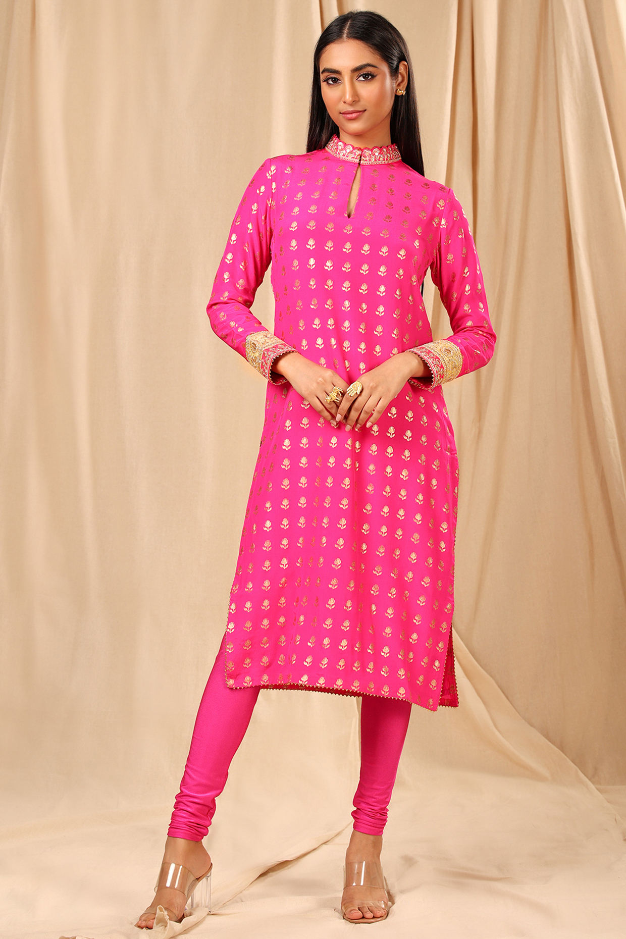 Hot Pink Printed Kurta by Masaba at Pernia's Pop Up Shop