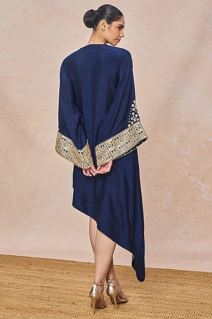 Blue Viscose Slub Kaftan by Masaba at Pernia's Pop Up Shop