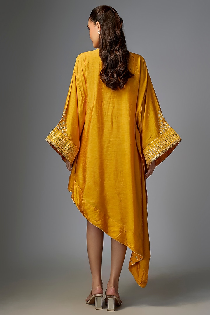 Yellow Viscose Slub Kaftan by Masaba at Pernia's Pop Up Shop