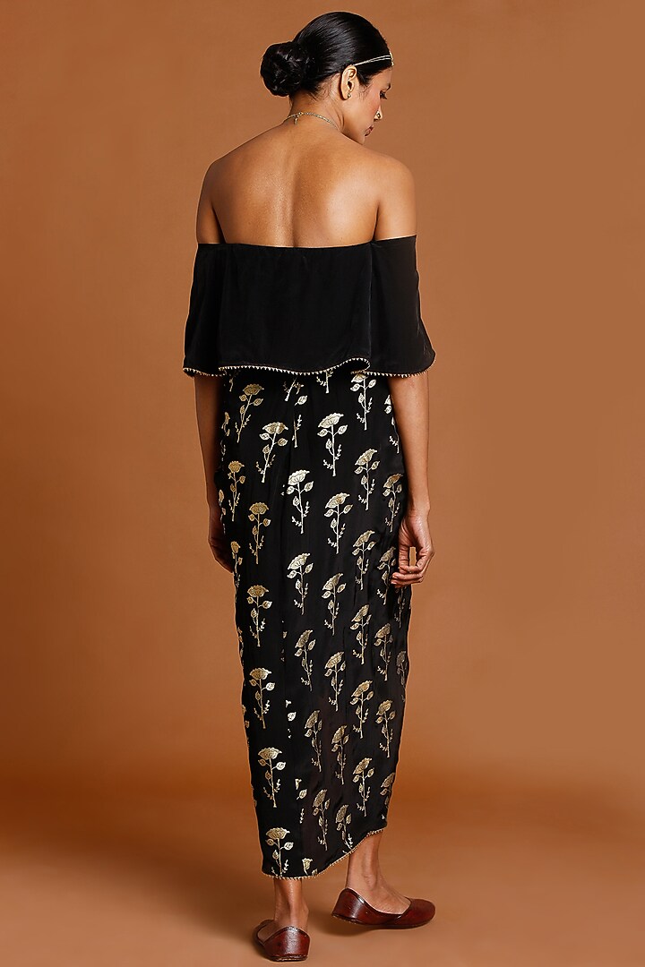 Black Crepe Skirt Set by Masaba at Pernia's Pop Up Shop