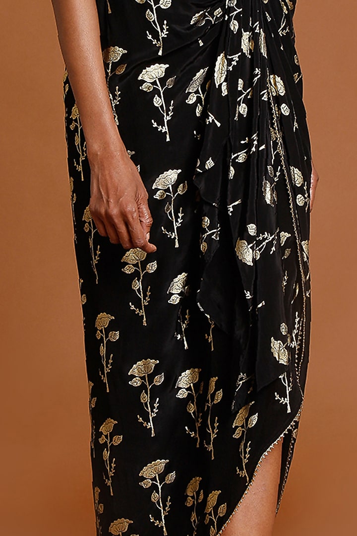 Black Crepe Skirt Set by Masaba at Pernia's Pop Up Shop
