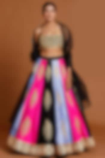 Multi-Colored Lehenga Set With Embroidery by Masaba
