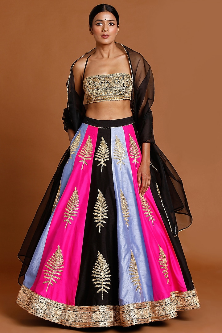 Multi-Colored Lehenga Set With Embroidery by Masaba