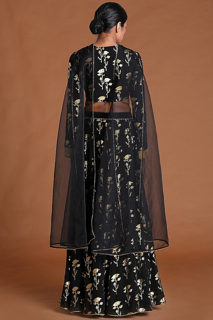 Black Embellished Wedding Lehenga Set by Masaba at Pernia's Pop Up Shop