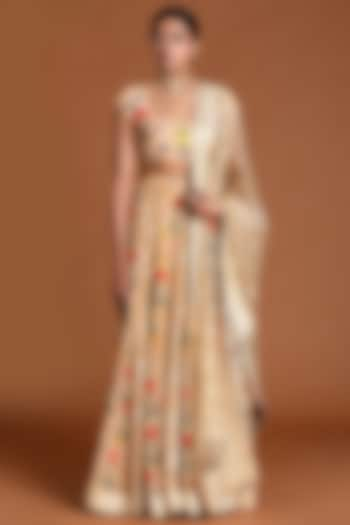 Oatmeal Crepe Wedding Lehenga Set by Masaba at Pernia's Pop Up Shop