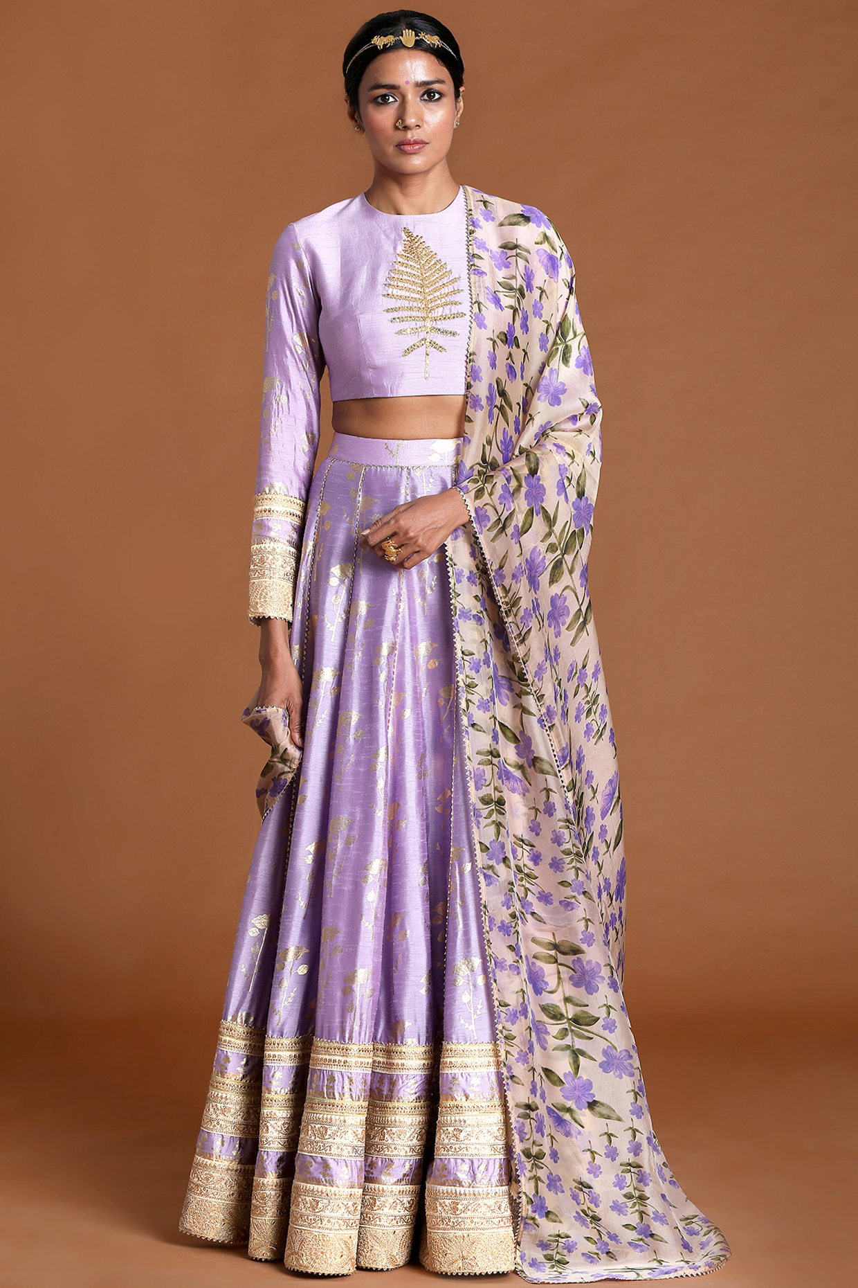 Lilac Wedding Lehenga Set With Embroidery by Masaba at Pernia's Pop Up Shop